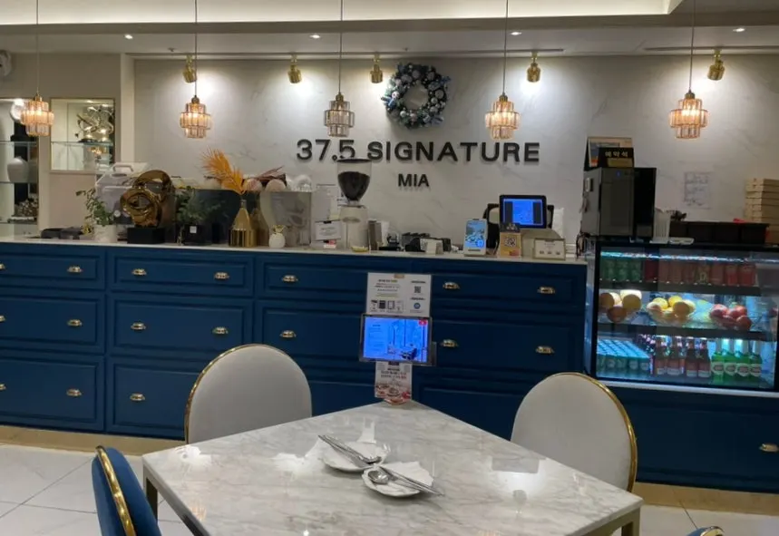 Clean, upscale interior of the restaurant