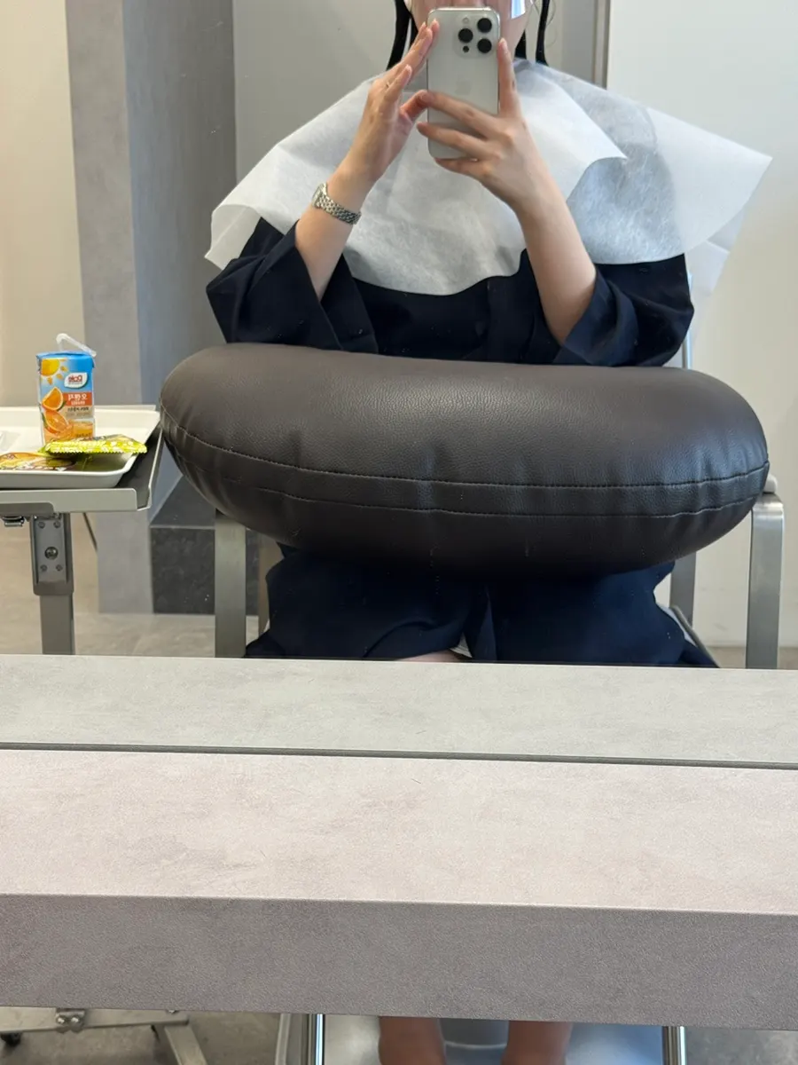 Juice and snacks offered before the perm