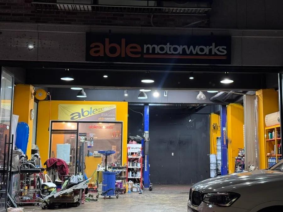 Inside the Able Motorworks service bay