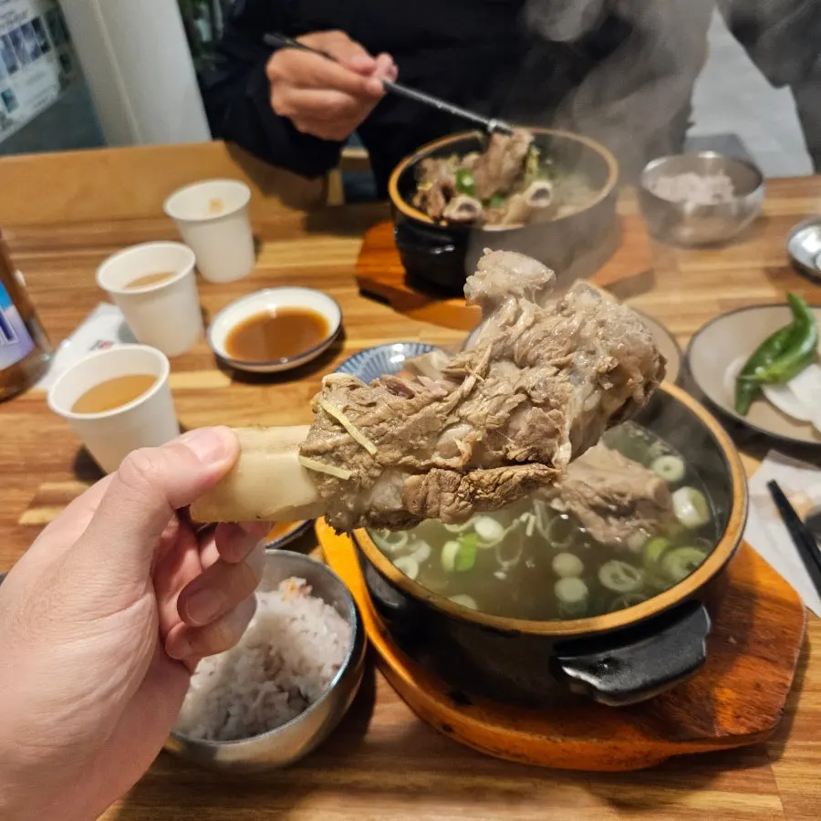 대파 고명이 올라간 푸짐한 갈비탕 한 그릇