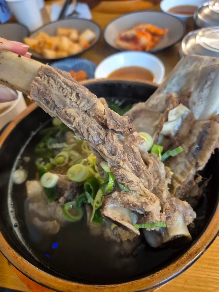 살이 많이 붙은 큰 갈빗대 클로즈업
