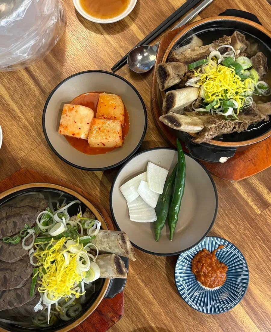 Small bowl of rice served alongside the soup