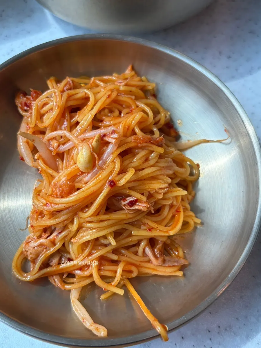 Mixed dongchimi bibim noodles