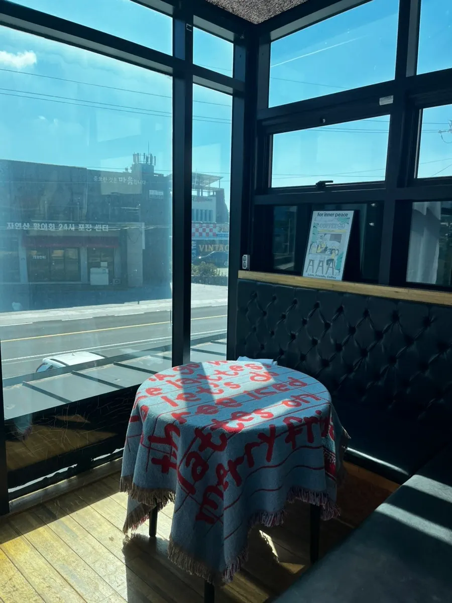 Window seating on the second floor of Aewolbon Café