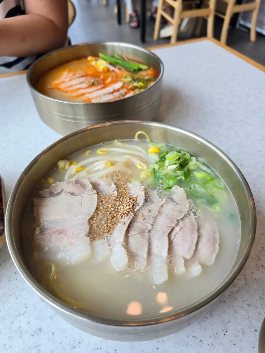 Bone-broth pork noodles piled high with meat