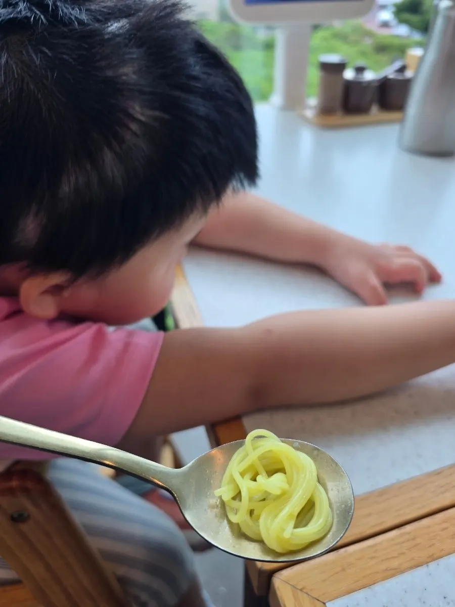 Noodles lifted from the pork noodle bowl