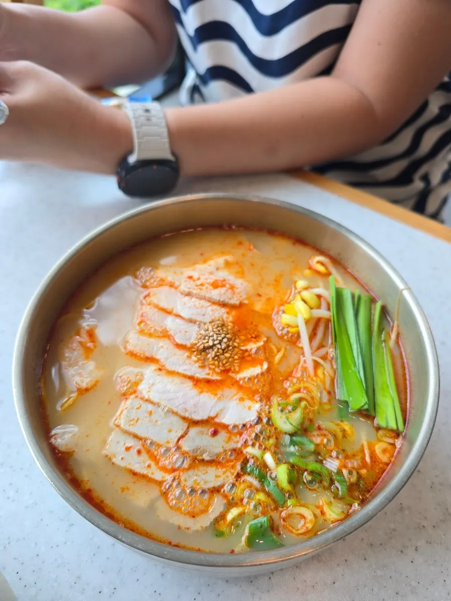 A bowl of mala pork noodles