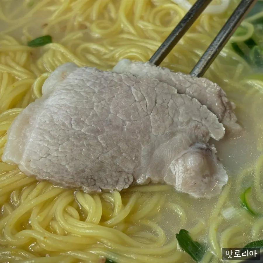 Generous serving of beef bone broth pork noodles