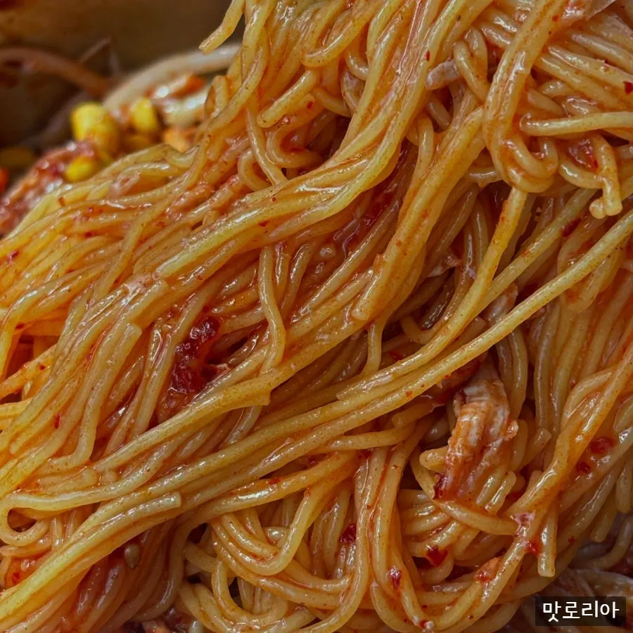 Dongchimi bibim noodles with chicken