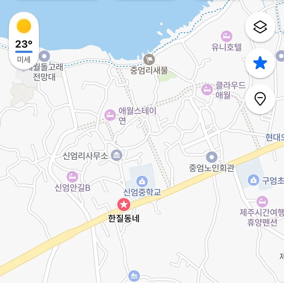 애월엄마 가게 앞 도로 풍경