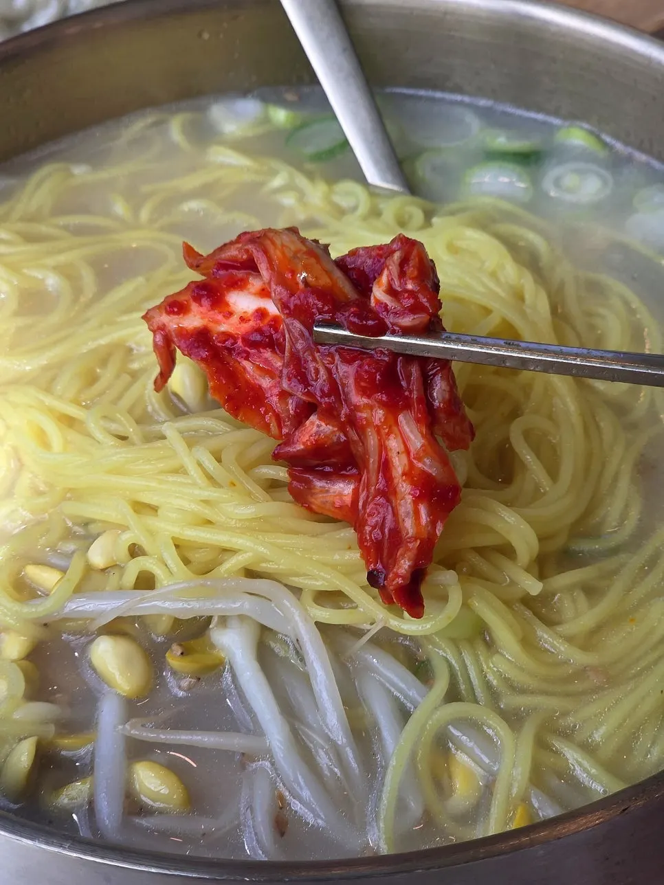 국수와 함께 먹은 겉절이 김치
