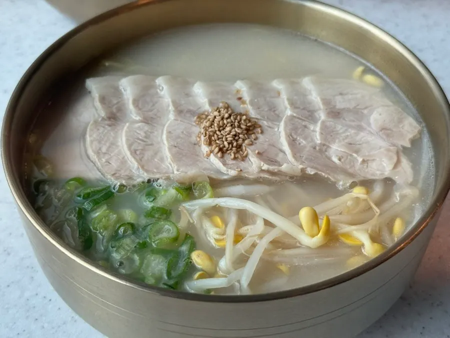 A spoonful of warm bone broth
