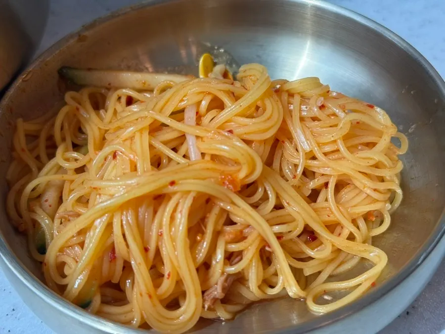 Mixed dongchimi bibim noodles