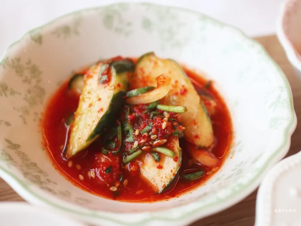 Plate of cucumber muchim side dish
