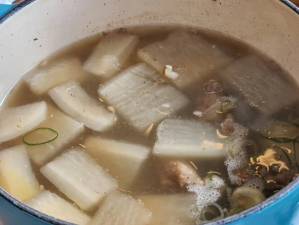 Aewol Eomma Haejangguk served with rice and side dishes