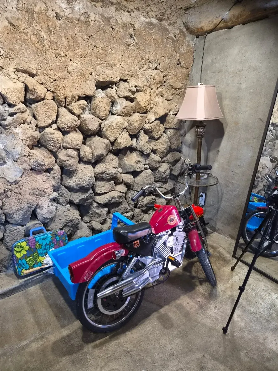 Bicycle prop in one corner of the self-studio