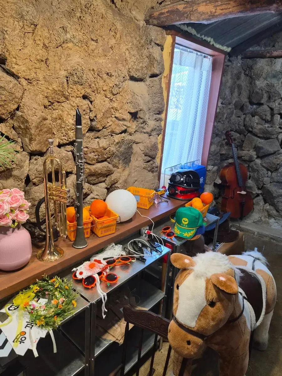 Display of flower crowns, headbands, and other shooting props