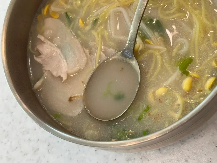 Rich, deep-colored bone broth