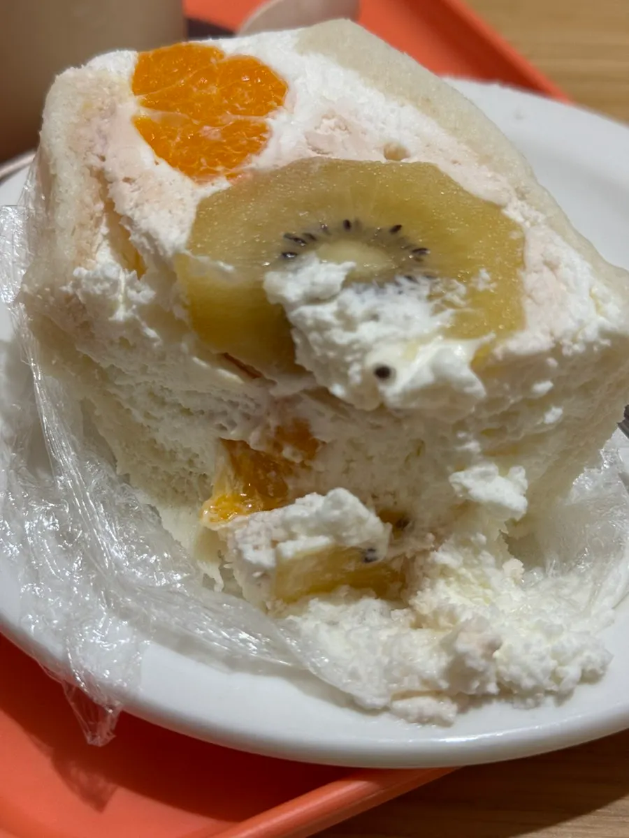 Fruit sando packed with fruit all the way to the bottom