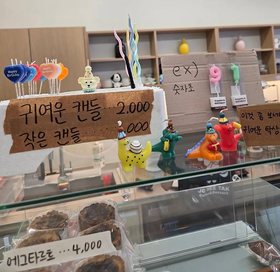 Cute candle corner displayed in a section of the café