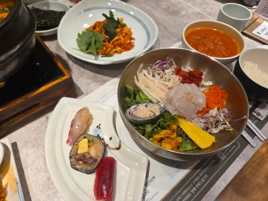 Rich complimentary spicy fish stew