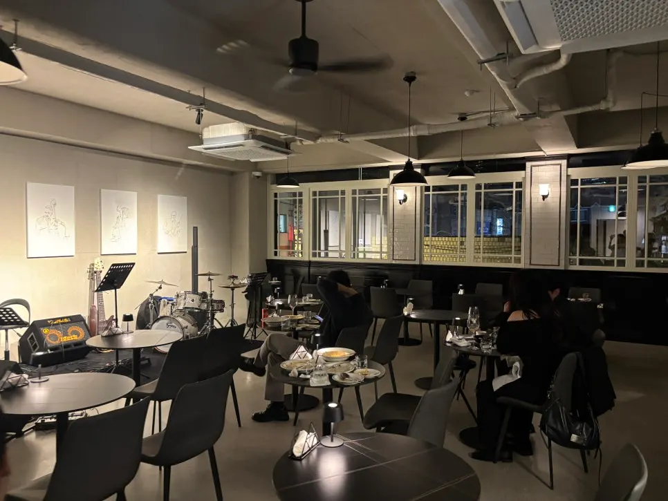 Table area at Allegro lit with soft lighting