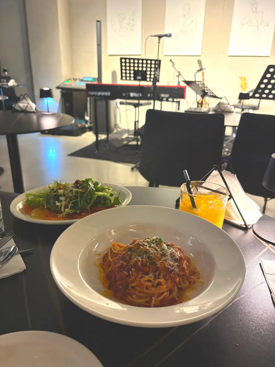 A plate of Allegro's amatriciana pasta