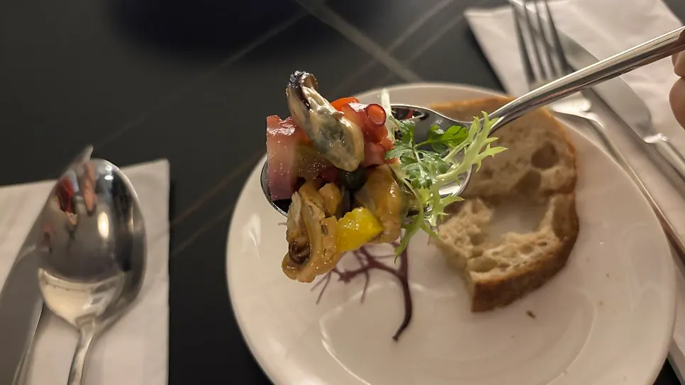 Allegro's seafood salad with octopus, mussels, and shrimp