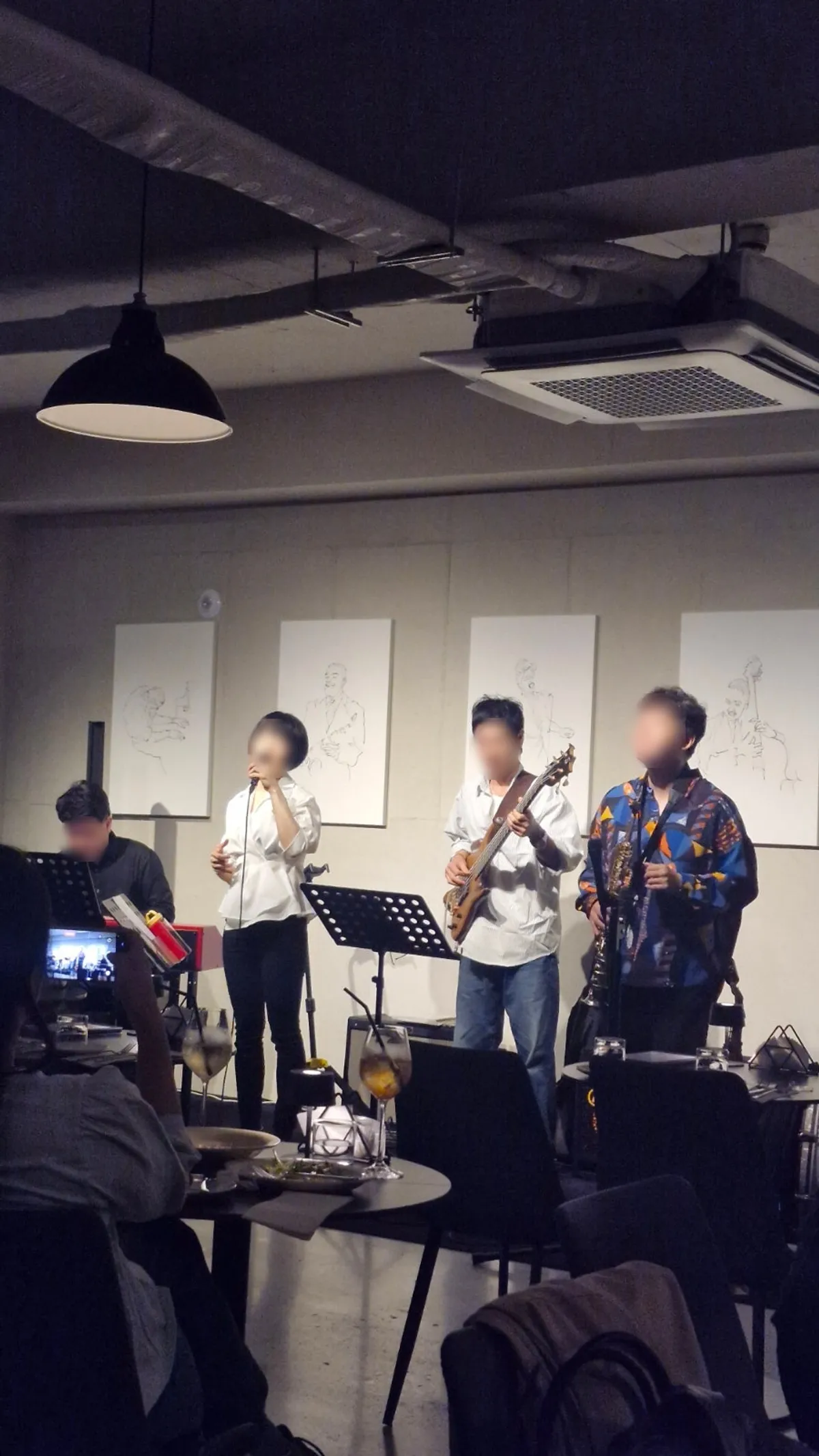 The live jazz performance stage at Allegro