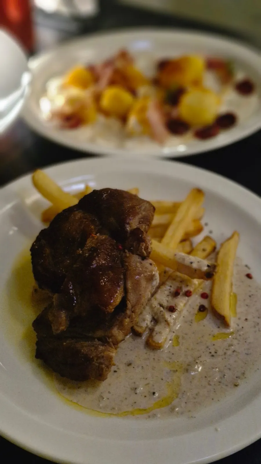 A plate of Allegro's sous-vide pork steak