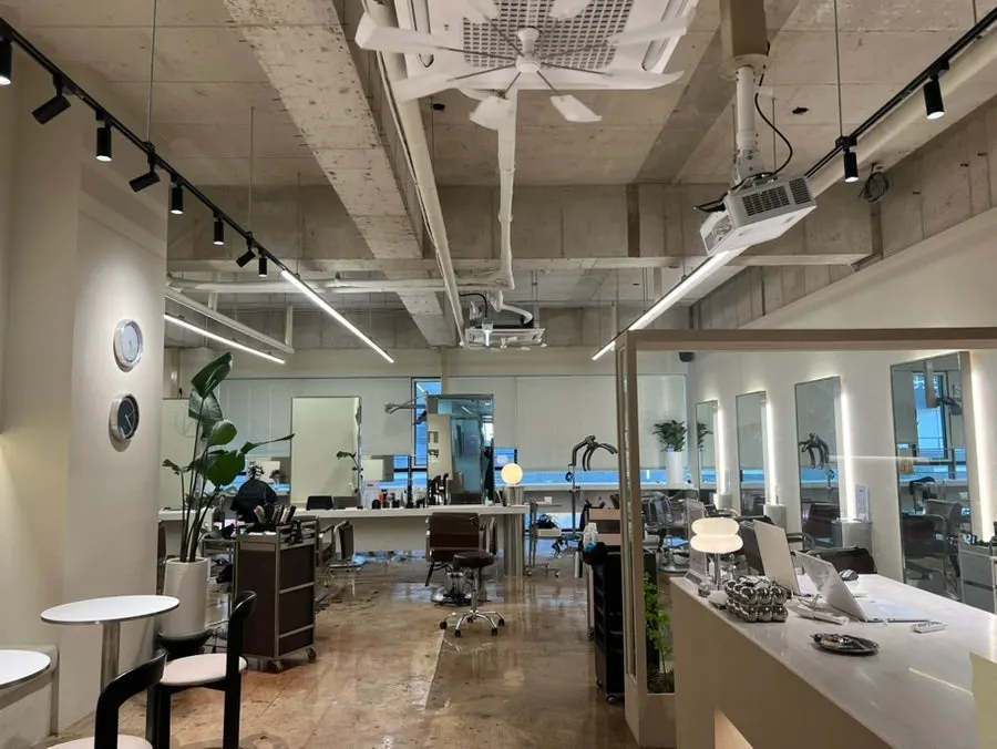Neatly organized salon interior