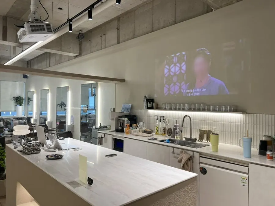 Interior view of the salon