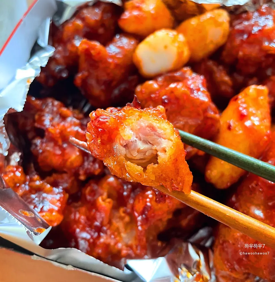 떡꼬치 양념 맛의 닭강정