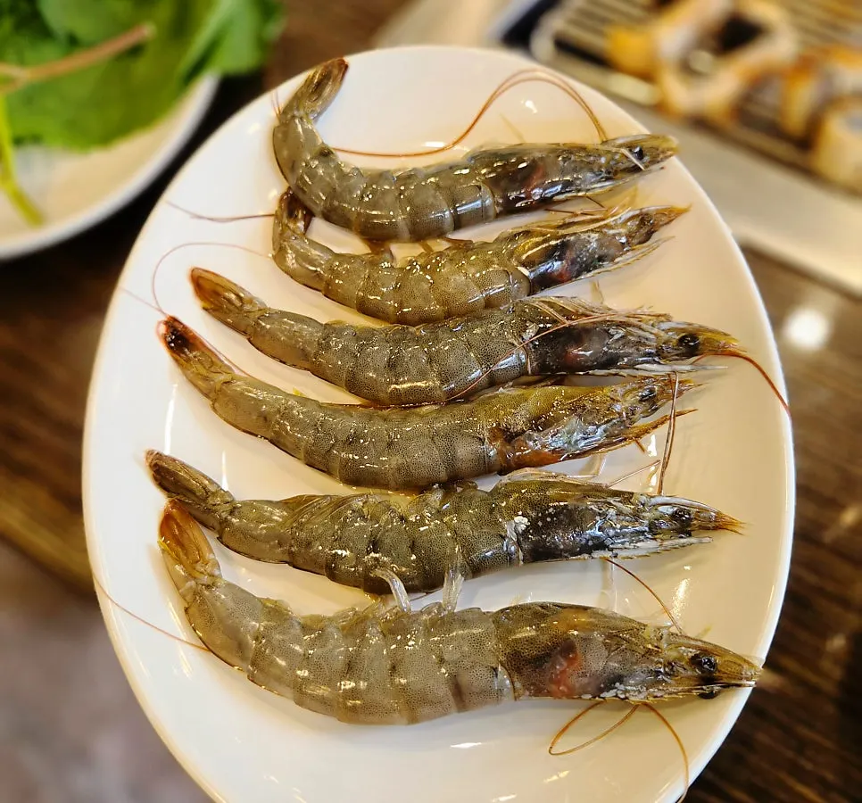영수증 리뷰 서비스 왕새우 여섯 마리
