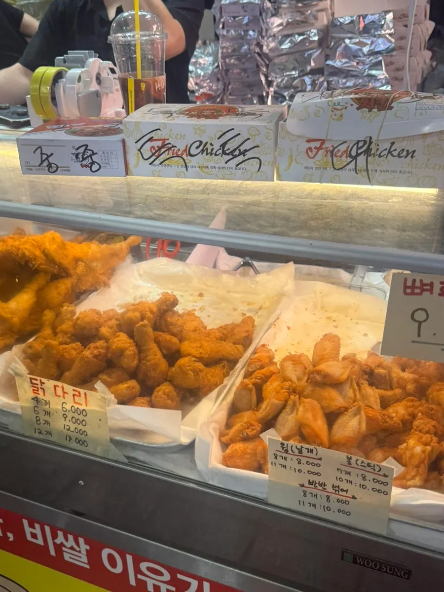 Chicken displayed in front of the store
