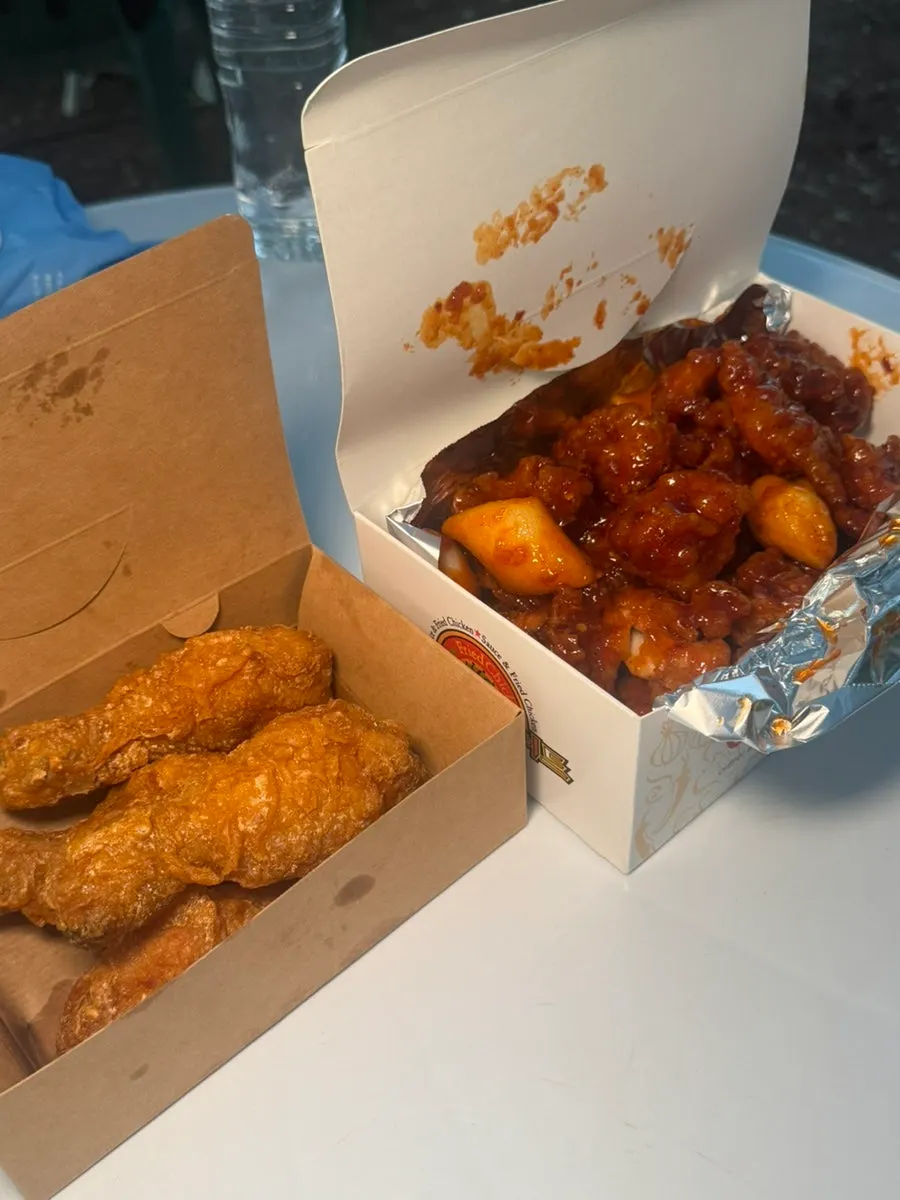 Salt provided alongside the drumstick chicken