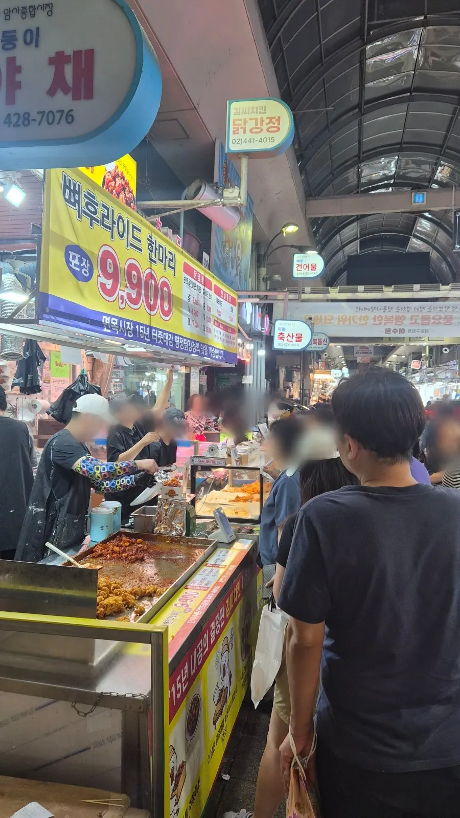 Customers lined up in front of the shop