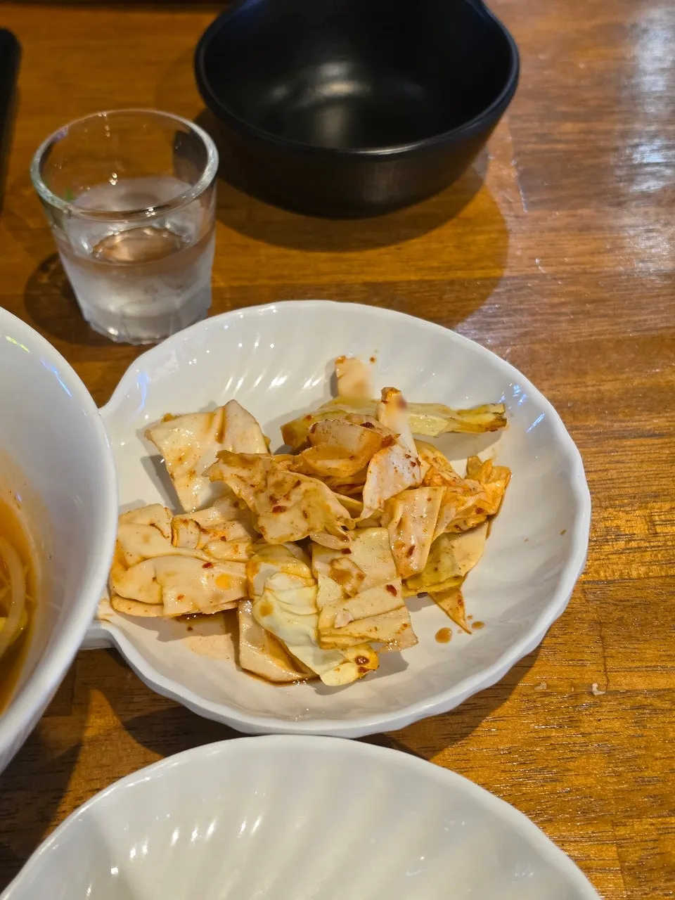 Basic side dish plates on the table