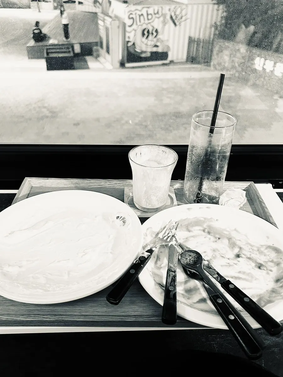 Plate wiped completely clean after finishing the soufflé