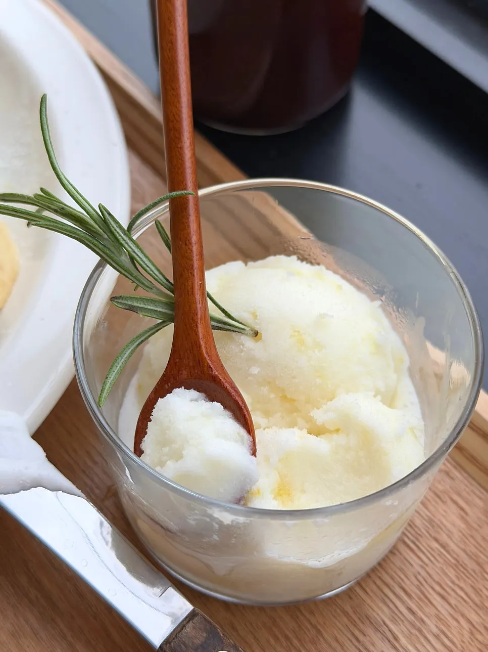 A bowl of cool lemon sorbet