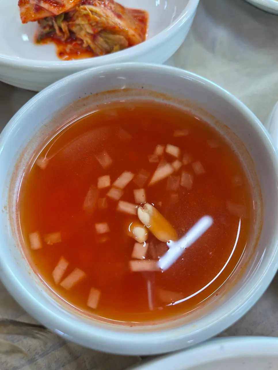 Andong sikhye made with chili powder and ginger