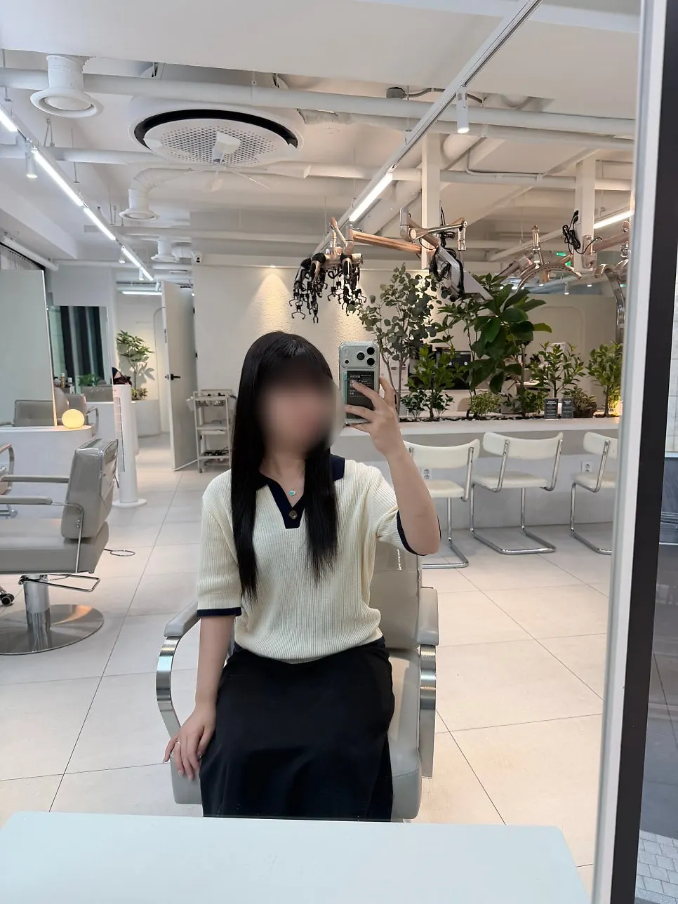 염색 전 기존 머리색과 풀뱅 상태
