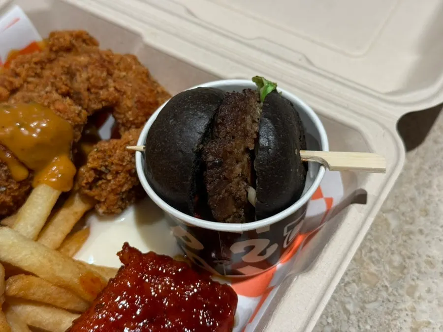 Deep Crunch Box with Chili's cheese sticks, chewy potatoes, and chicken
