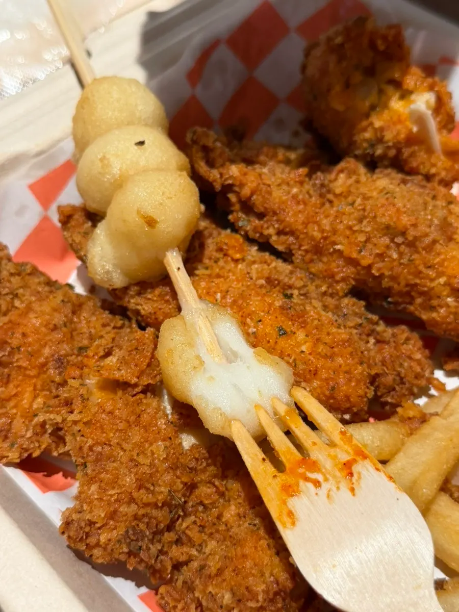 Chewy potatoes shaped like dango rice cakes