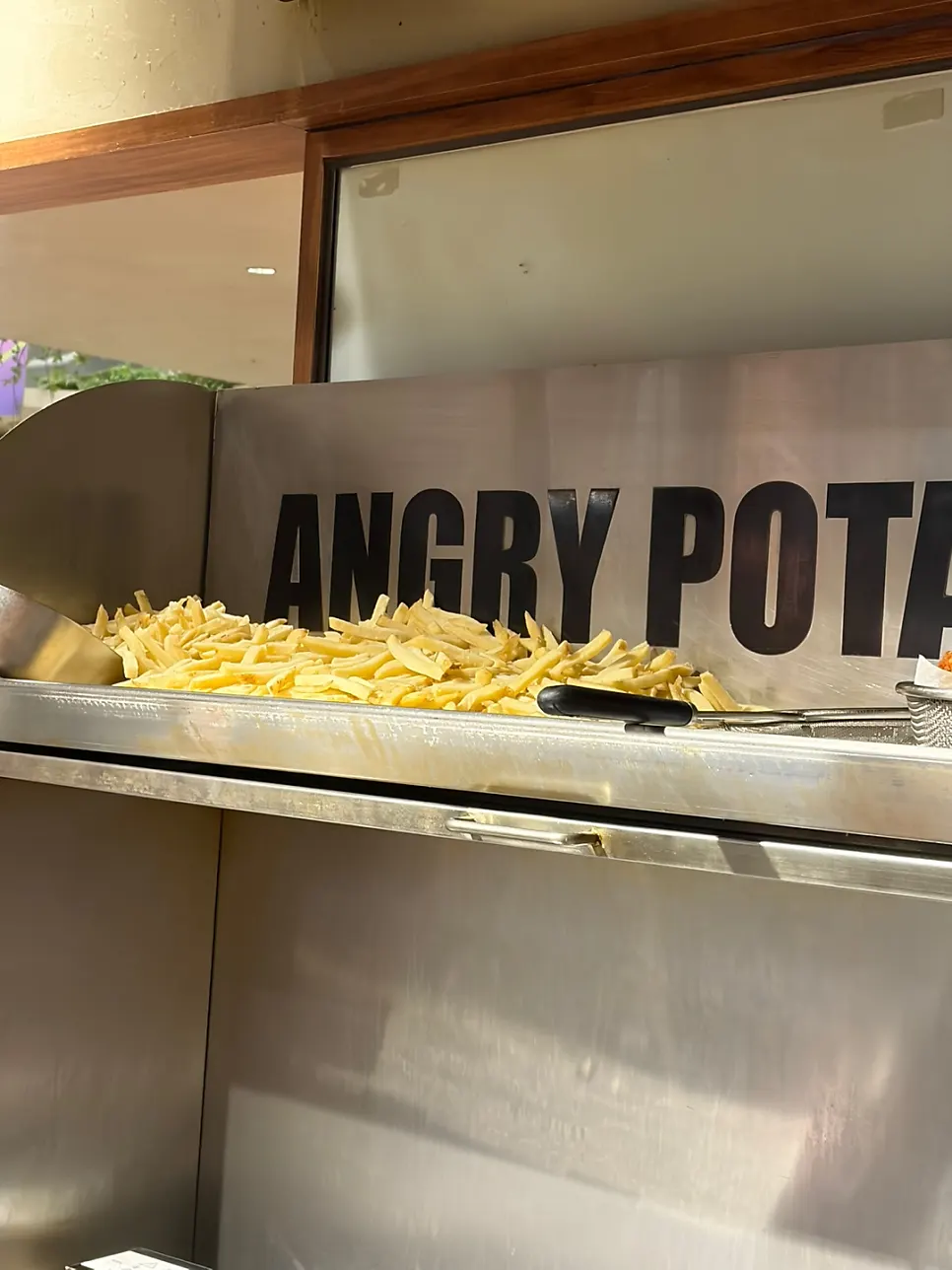Potatoes frying in the open kitchen