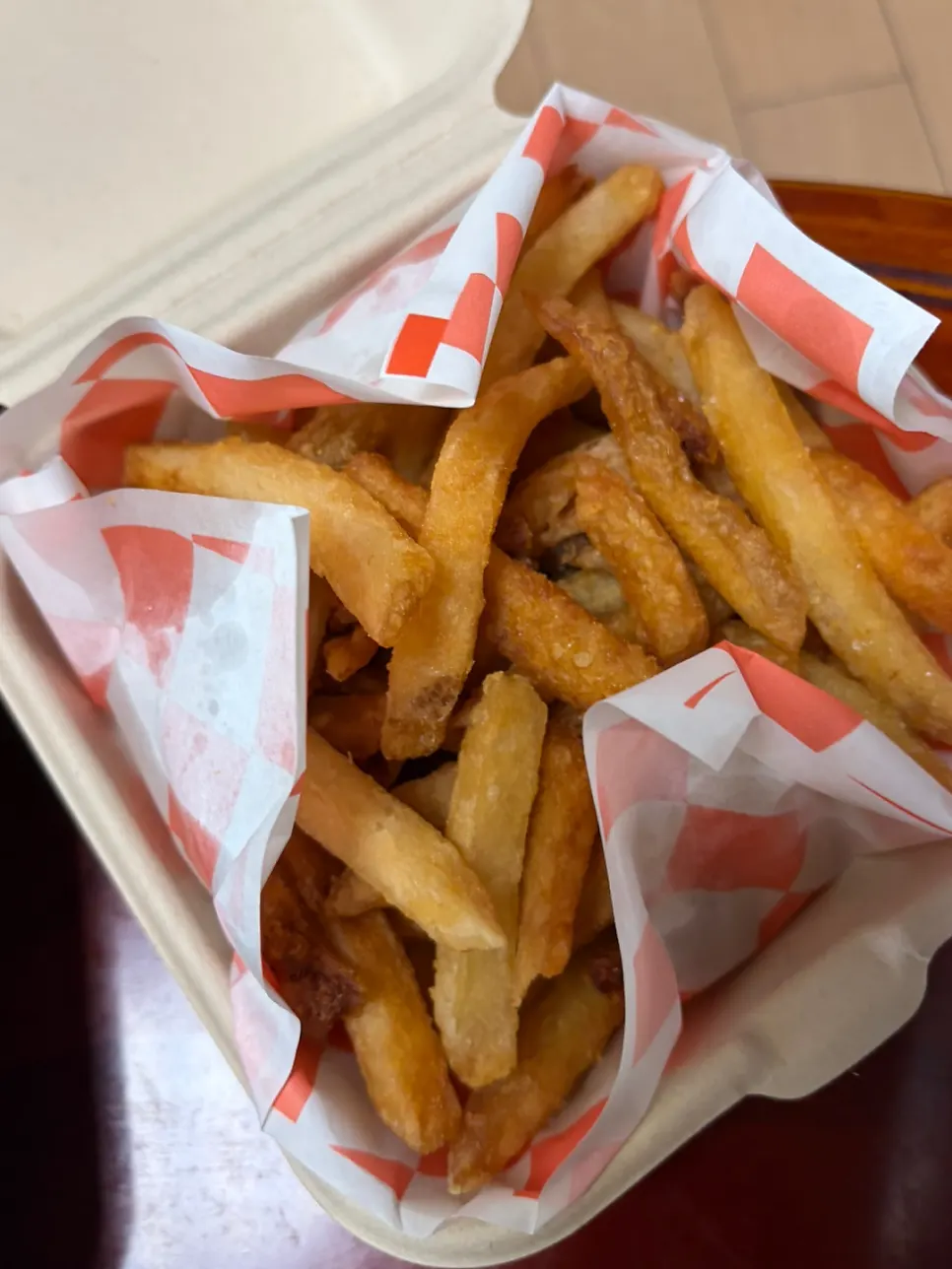 Hot Crunch Chicken plated together with fries