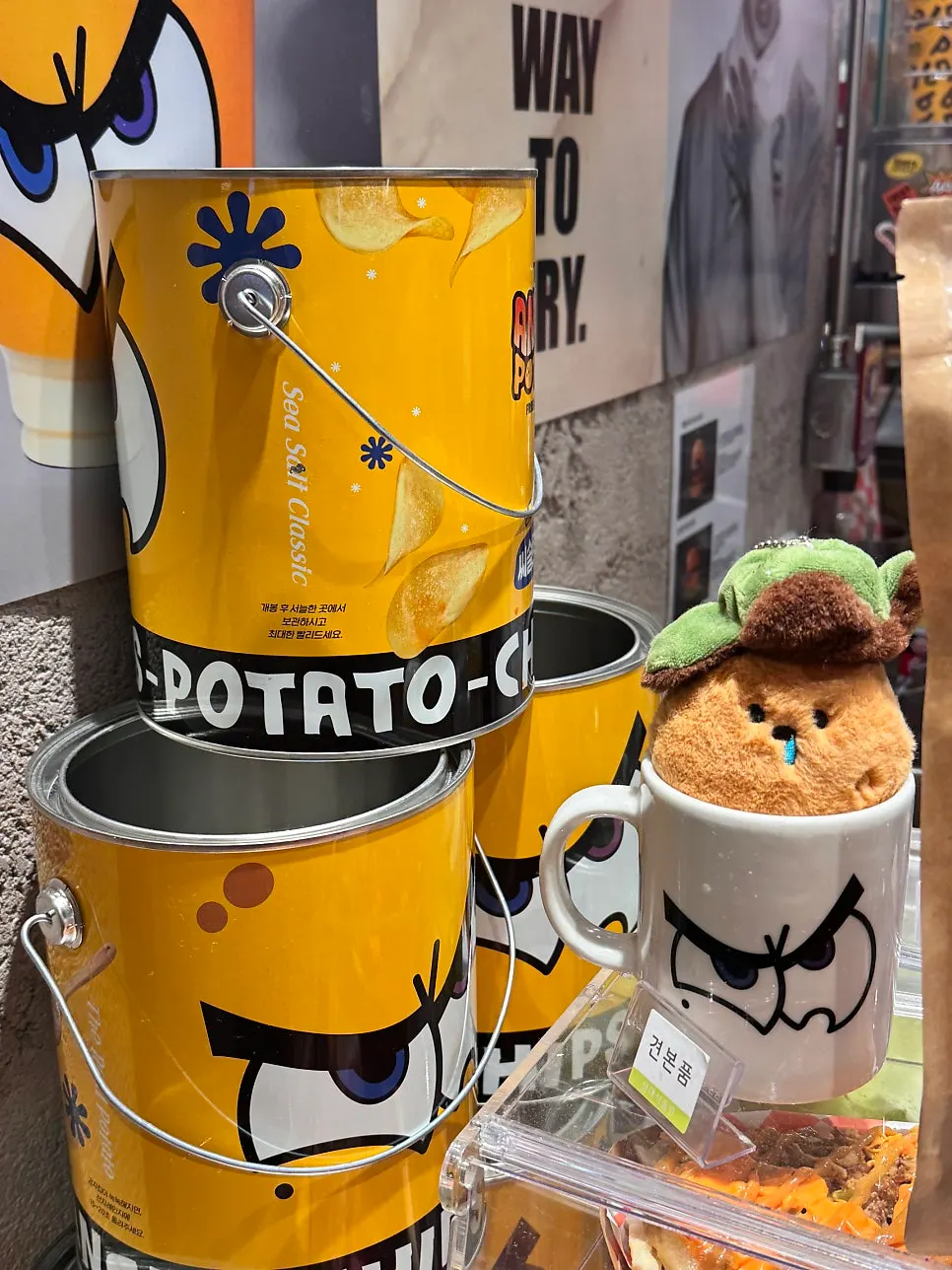 Angry Potato's signature character displayed in the store