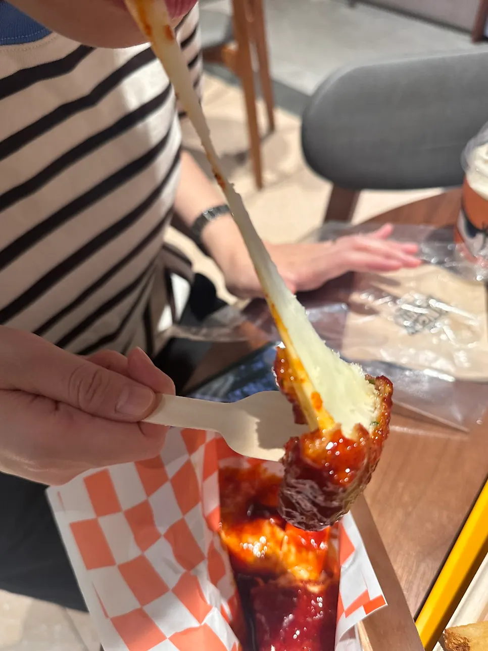 Chili's Cheese Sticks with stretchy cheese pull