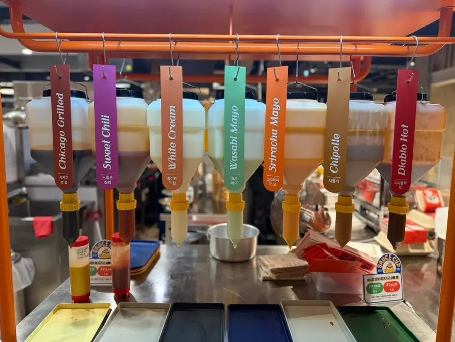 Angry Potato's 9-sauce free sauce bar