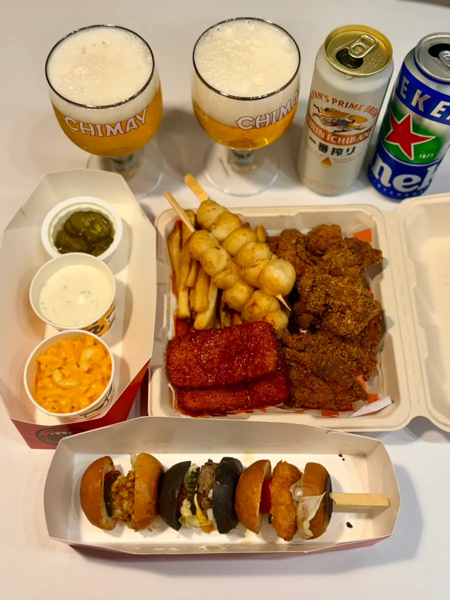 Deep Squat Party Pack with a can of beer